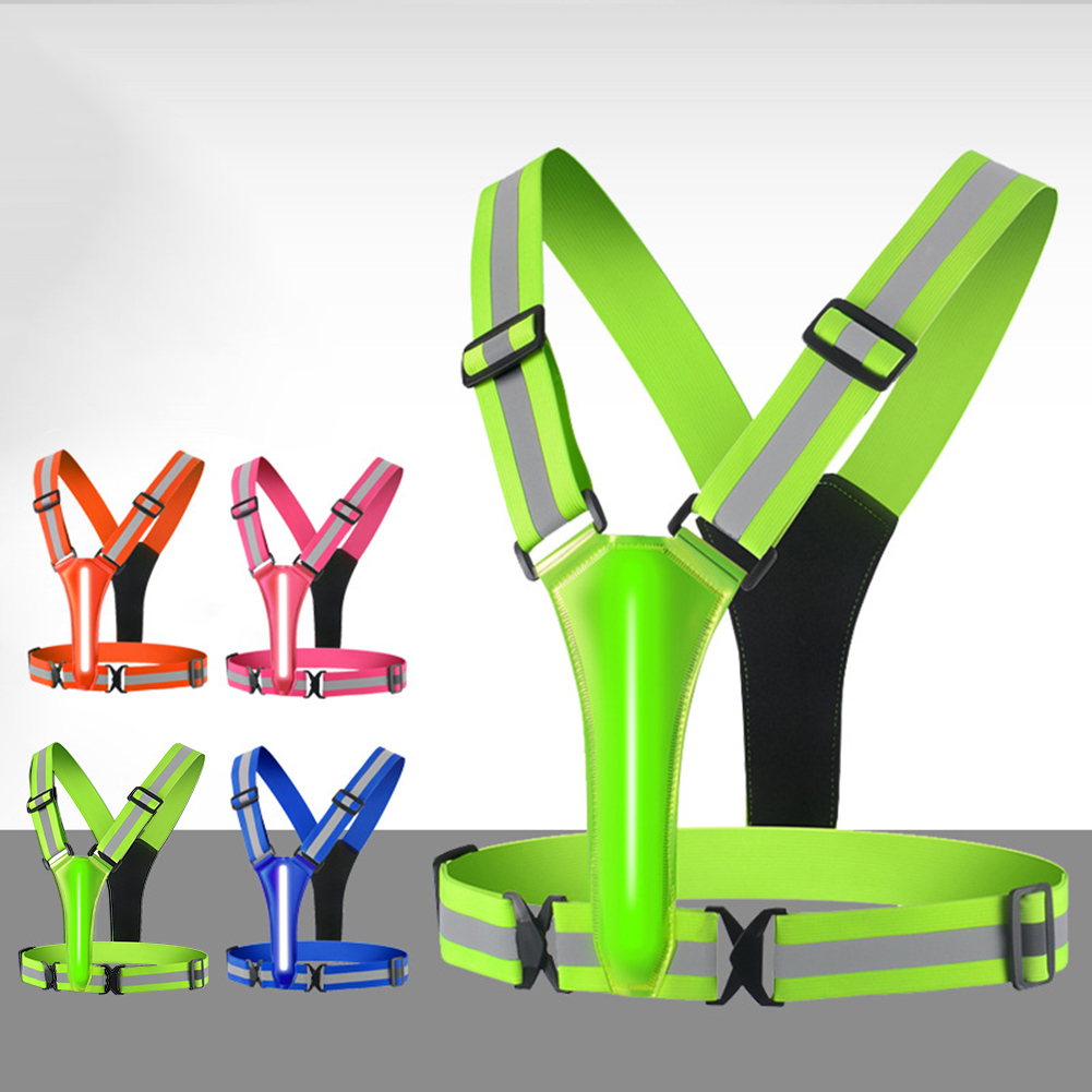 Cycling Gear Clothing - LED Running Vest USB Rechargeable Reflective