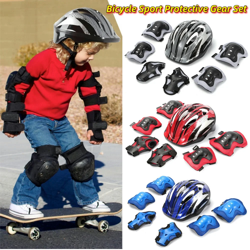 Cycling Gear Padding - 7Pcs Bicycle Sport Protective Gear Set