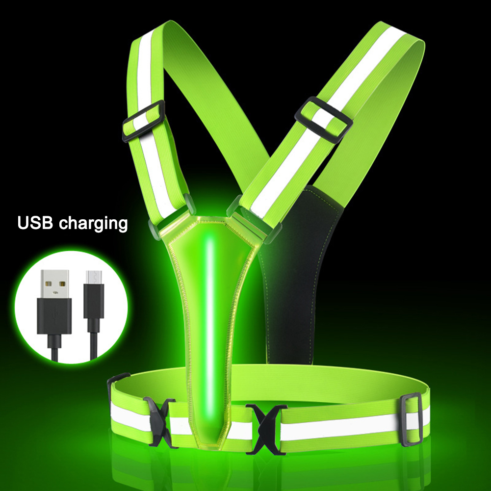 LED Running Vest USB Rechargea - Cycling Gear Clothing 评论和价格