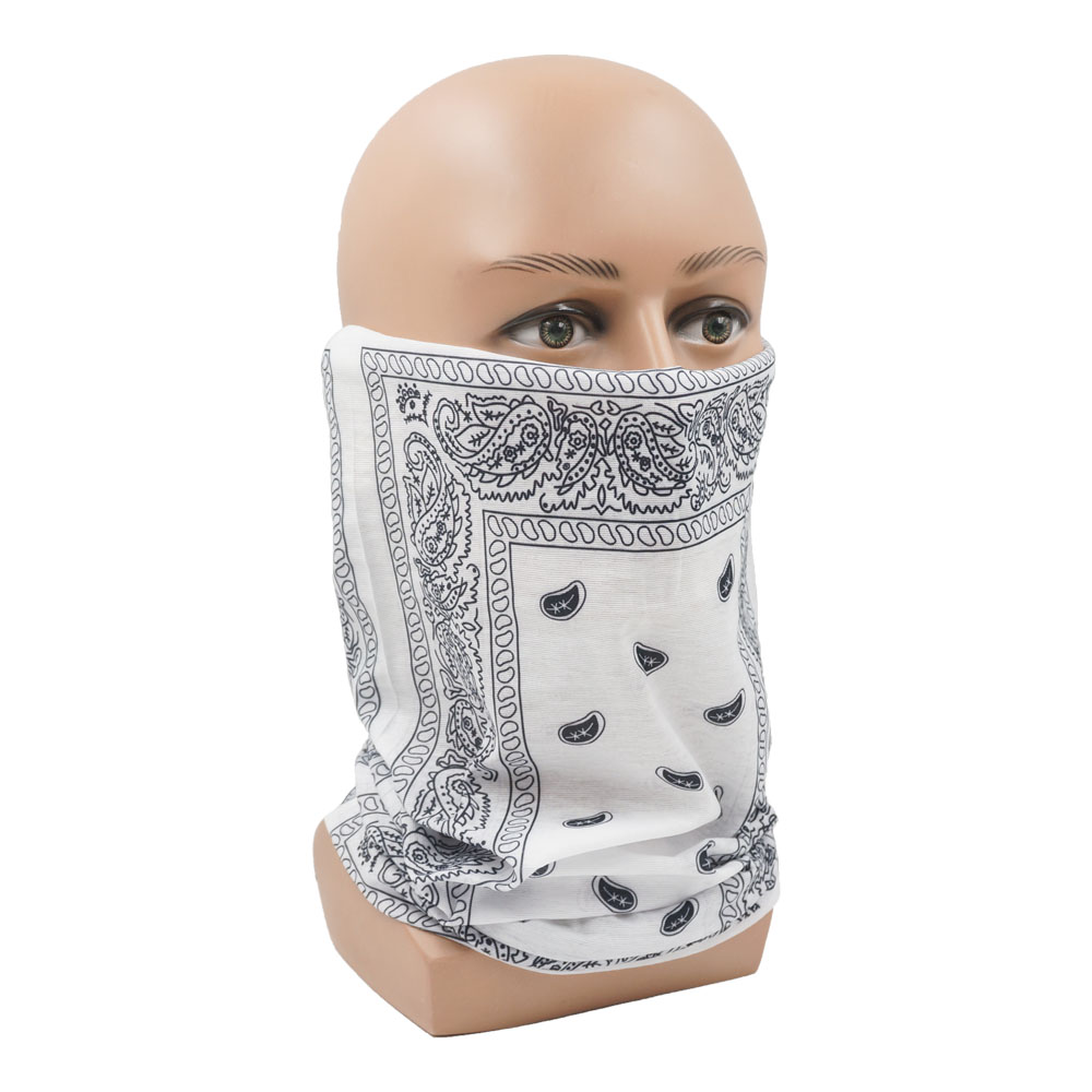 White Paisley Neck Gater Tube  - Cycling Gear Black 评论和价格