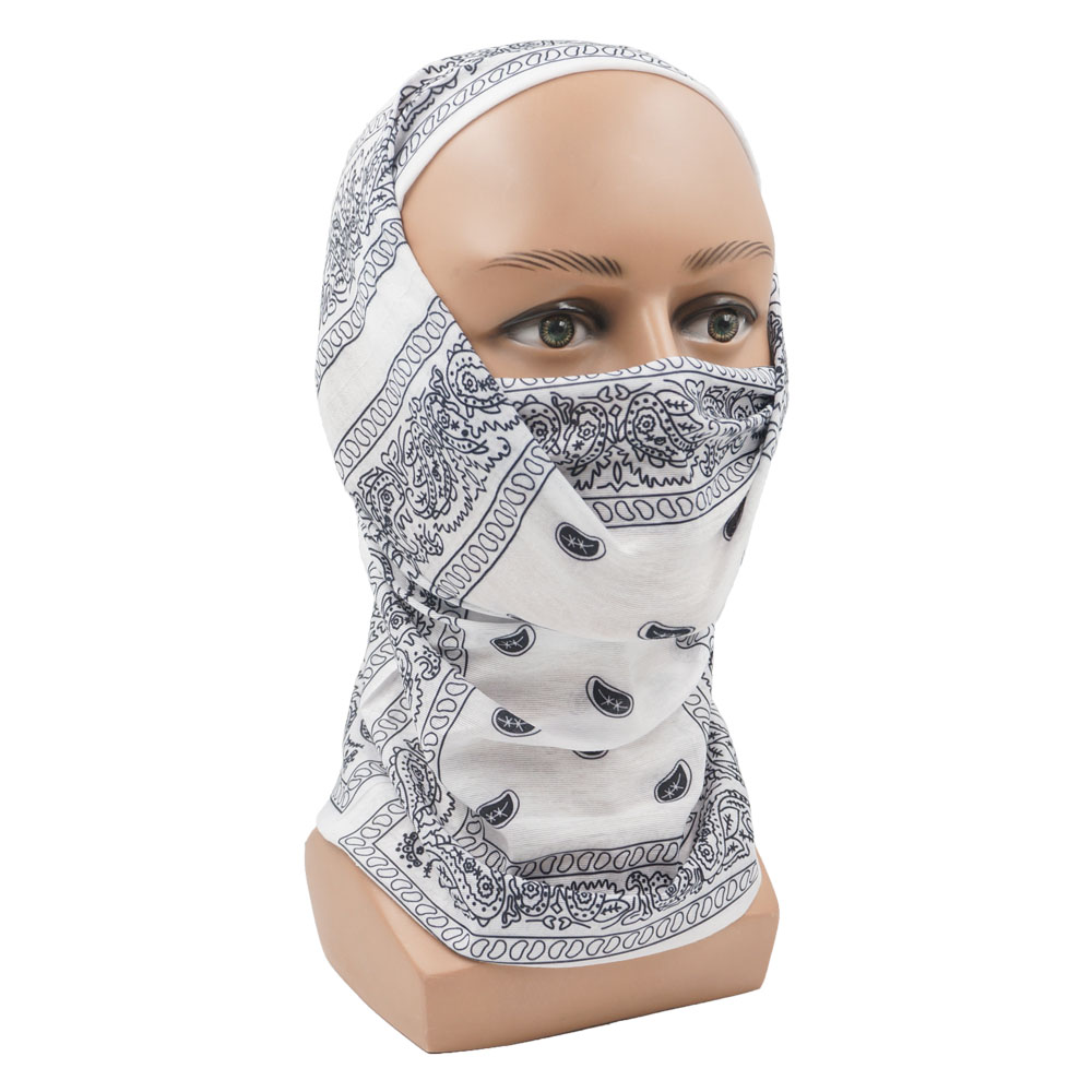White Paisley Neck Gater Tube  - Cycling Gear Black 评论和价格