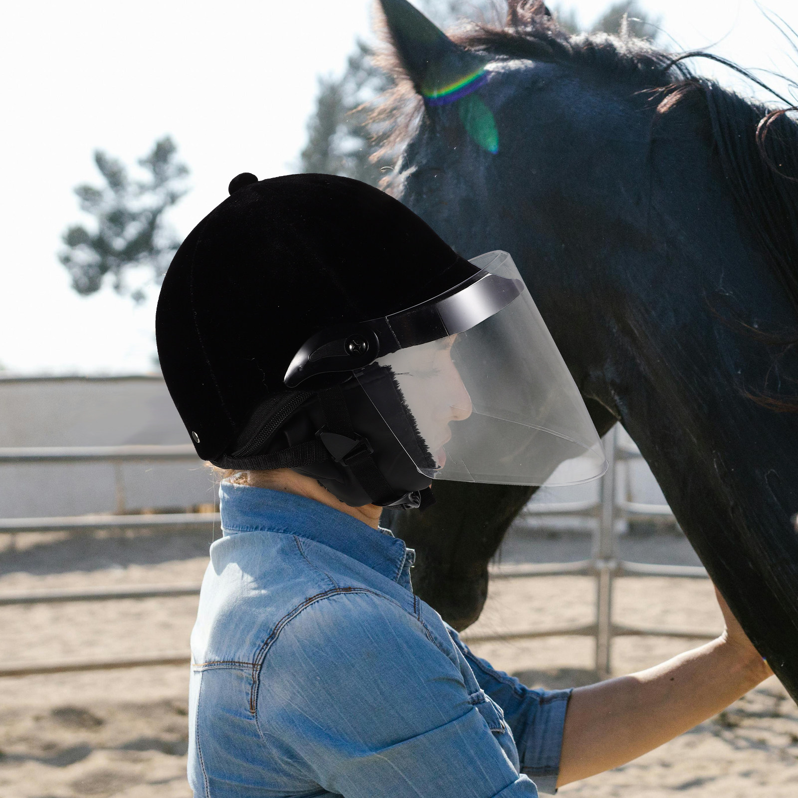 Black Fabric Equestrian Unisex - Cycling Gear Black 评论和价格