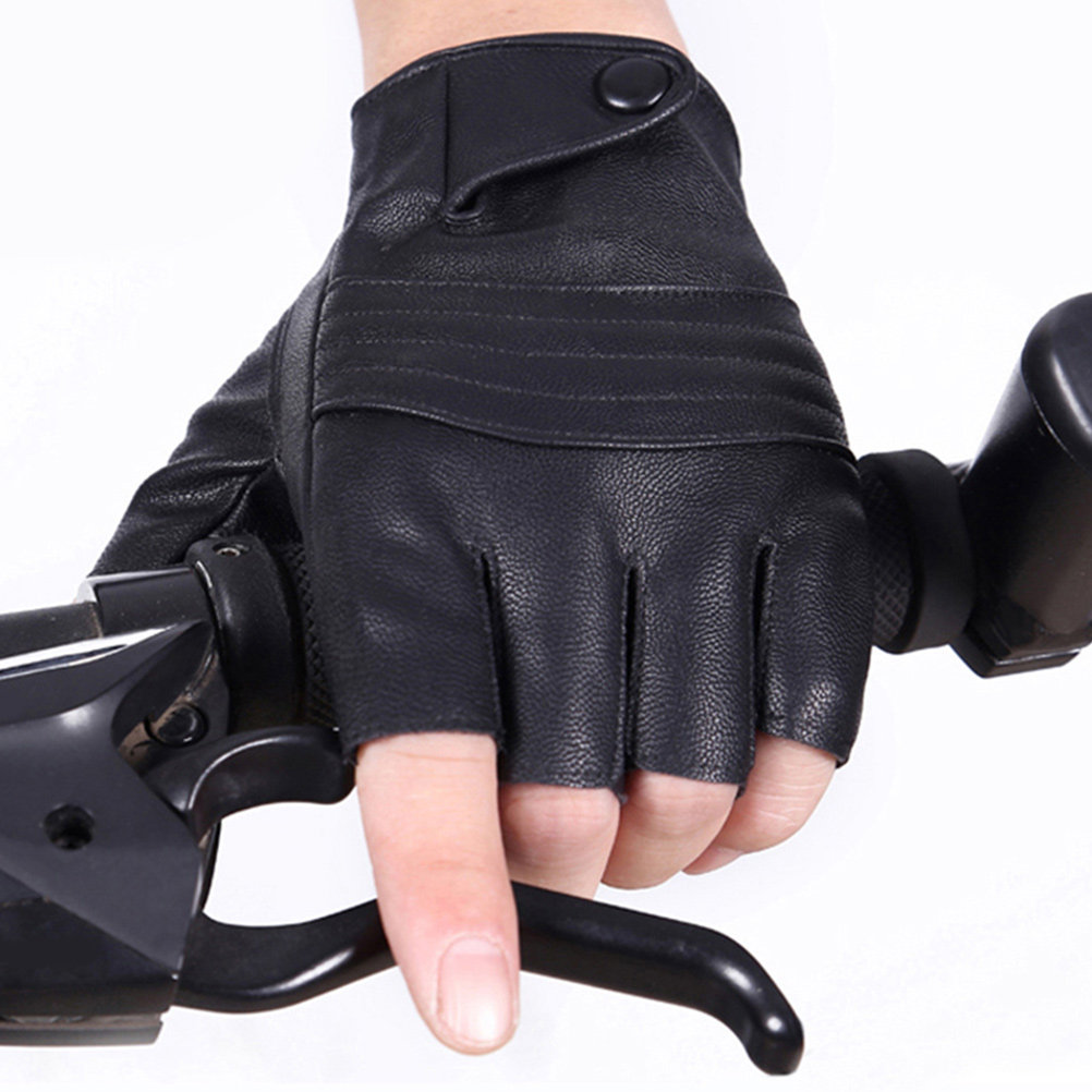 1Pair Mens Black Fingerless Gl - Cycling Gear Black 评论和价格