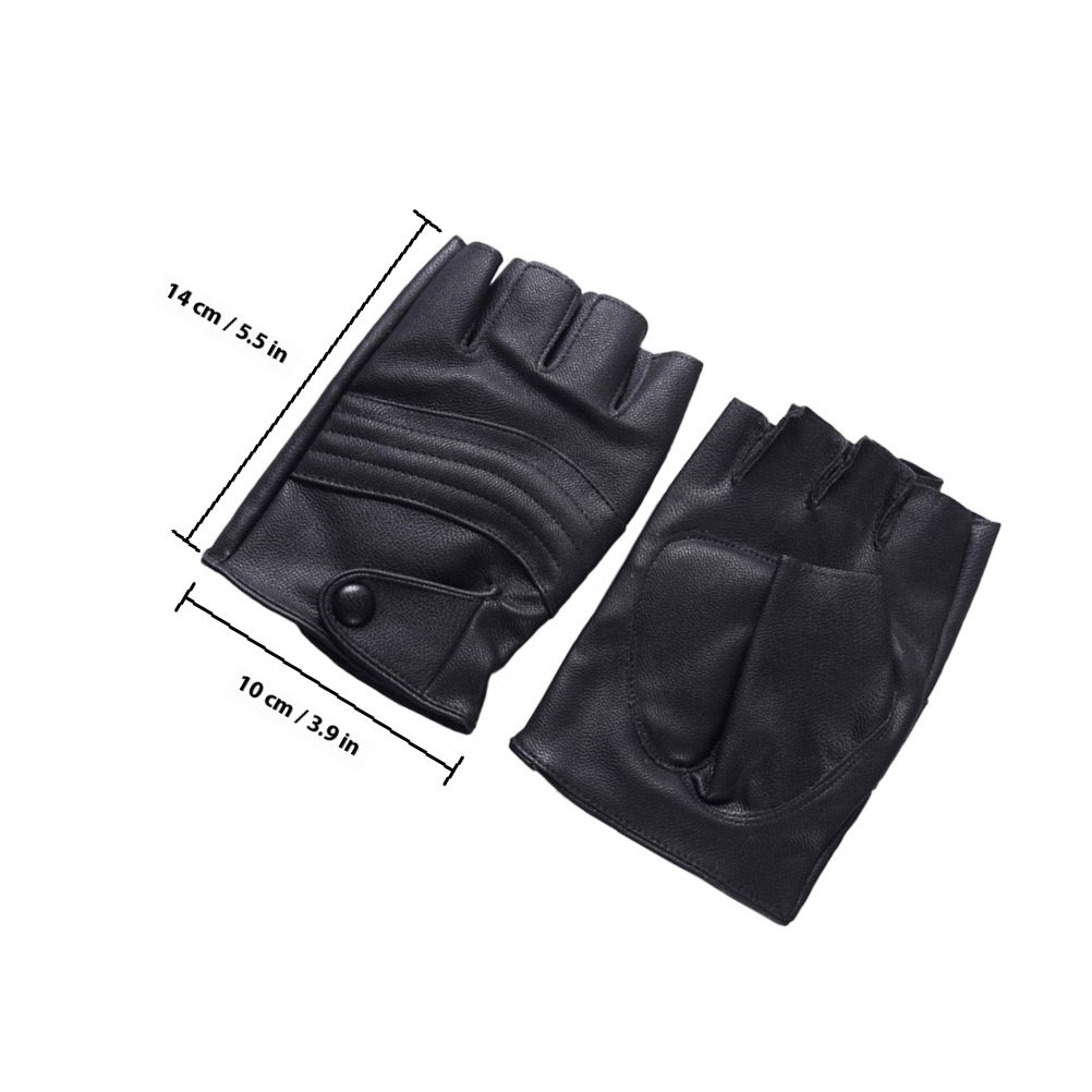 1Pair Mens Black Fingerless Gl - Cycling Gear Black 评论和价格