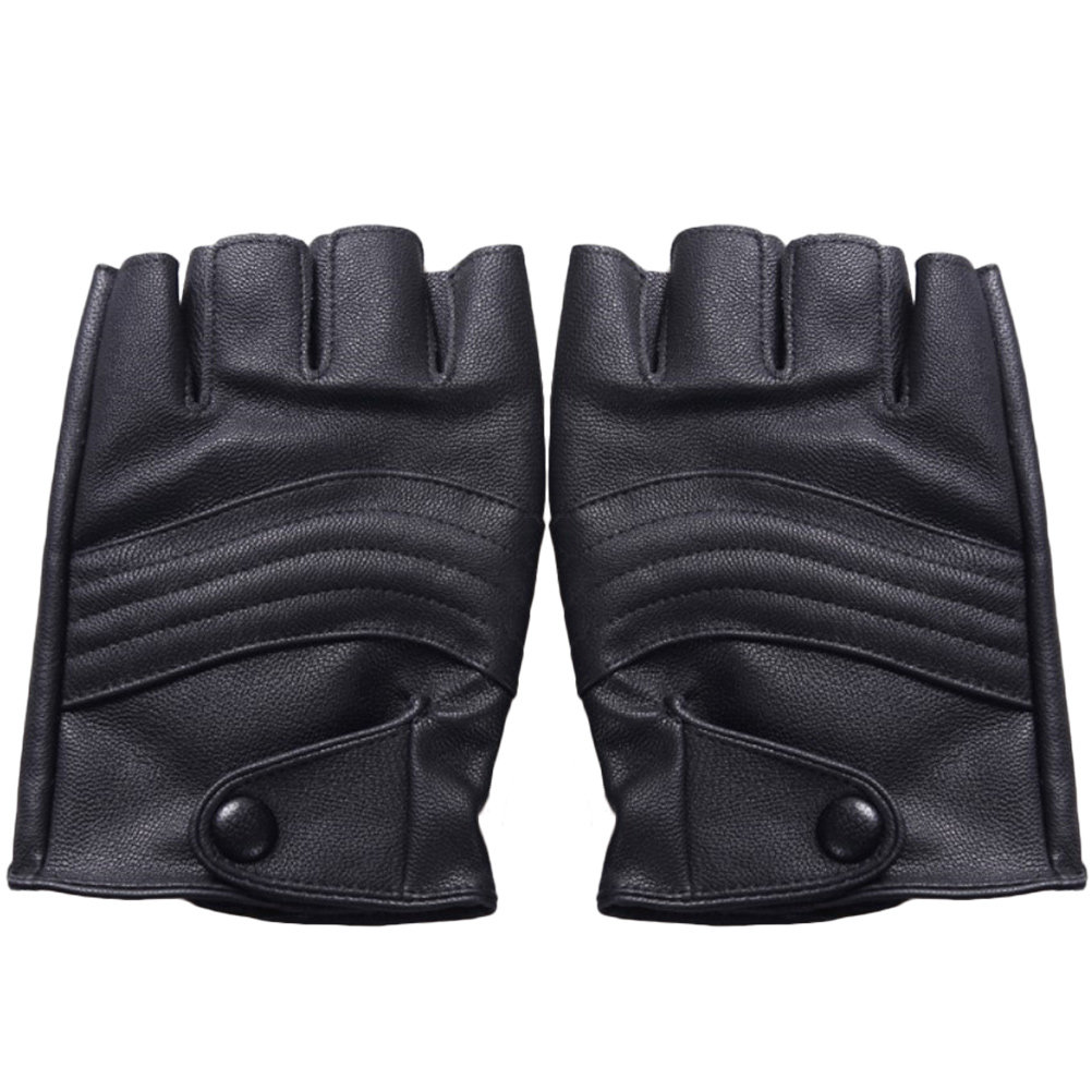 1Pair Mens Black Fingerless Gl - Cycling Gear Black 评论和价格