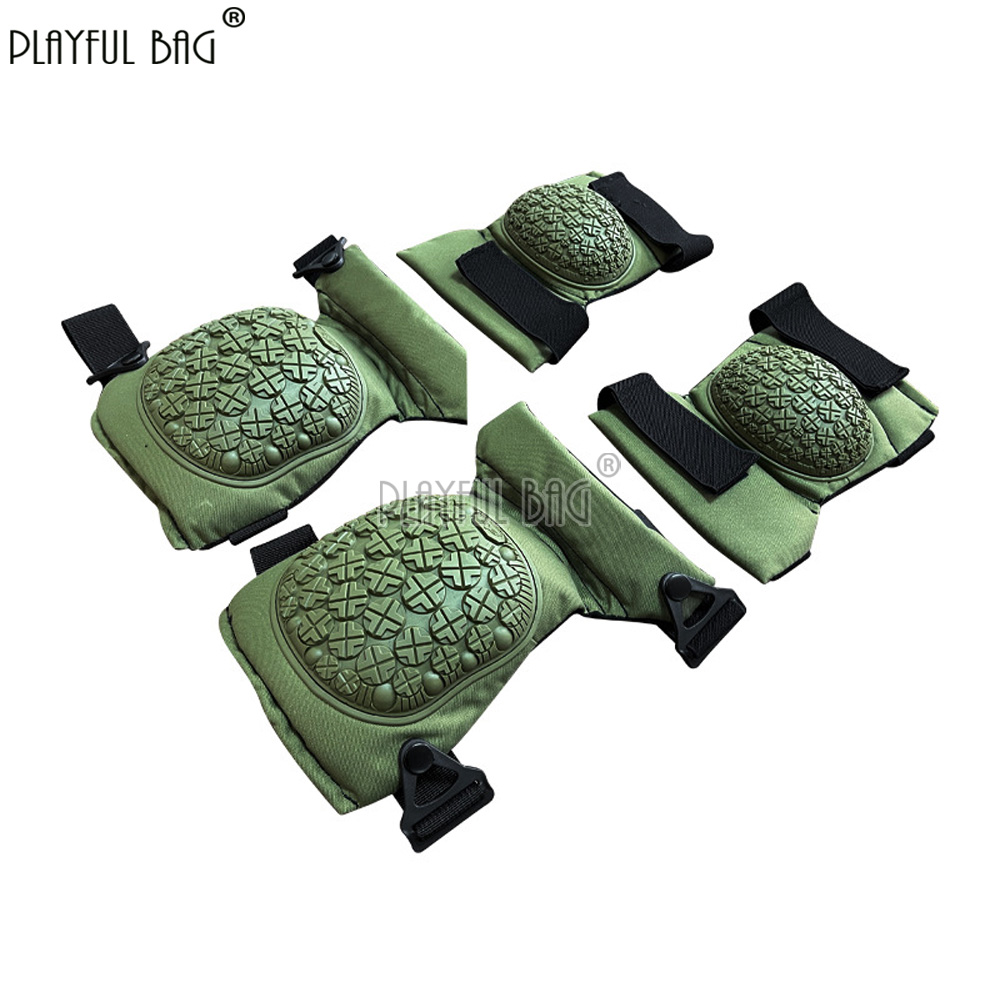 Knee & Elbow Pads 4-Piece Set  - Cycling Gear Black 评论和价格